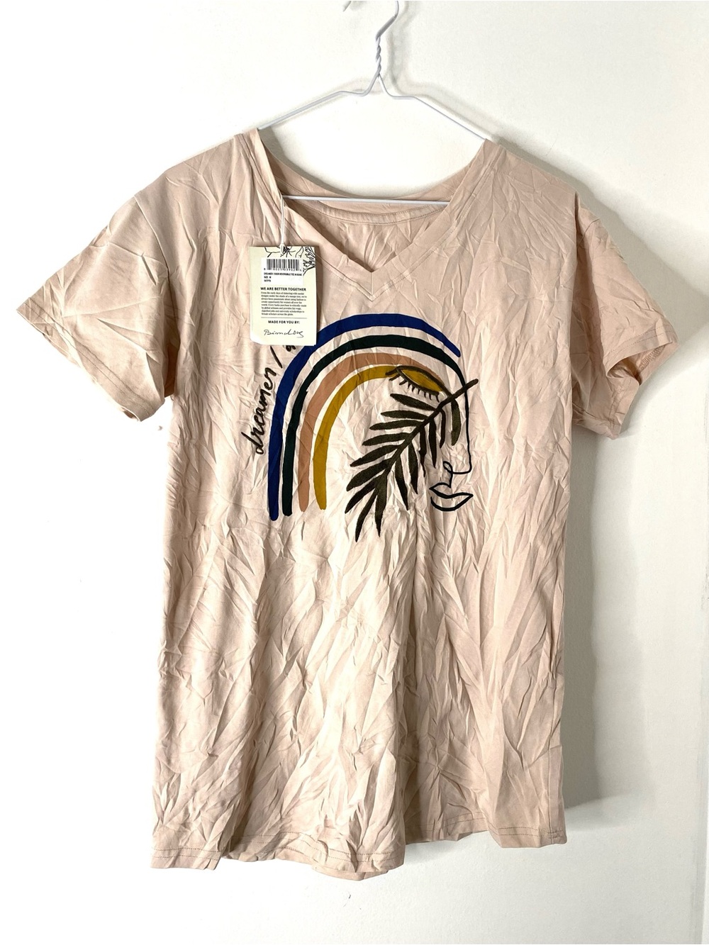 Sseko Artisan Graphic Embroidered T-Shirt NWT Dreamer Doer Tee